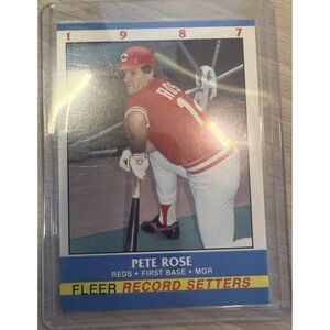 1987 Fleer Record Setters Pete Rose #33 Reds